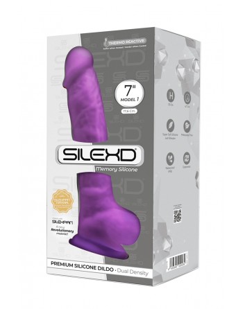 Gode double densité violet 17,5 cm - SilexD