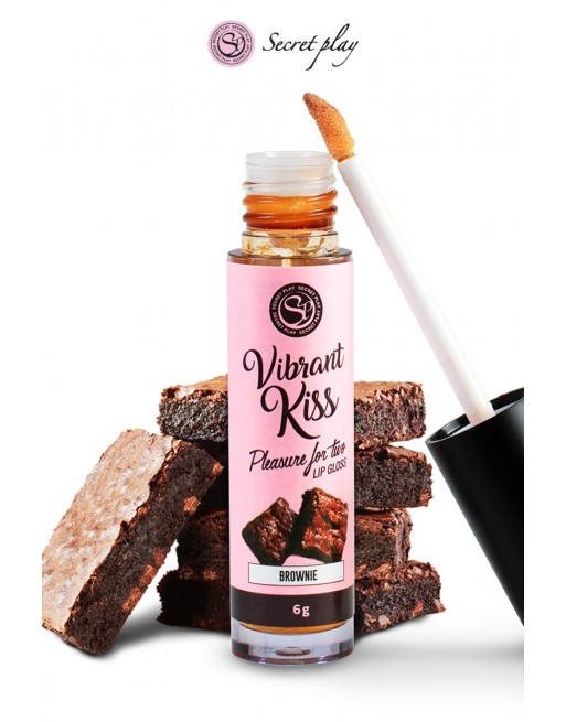 Gloss sexe vibrant Brownie 100% comestible - V. Kiss