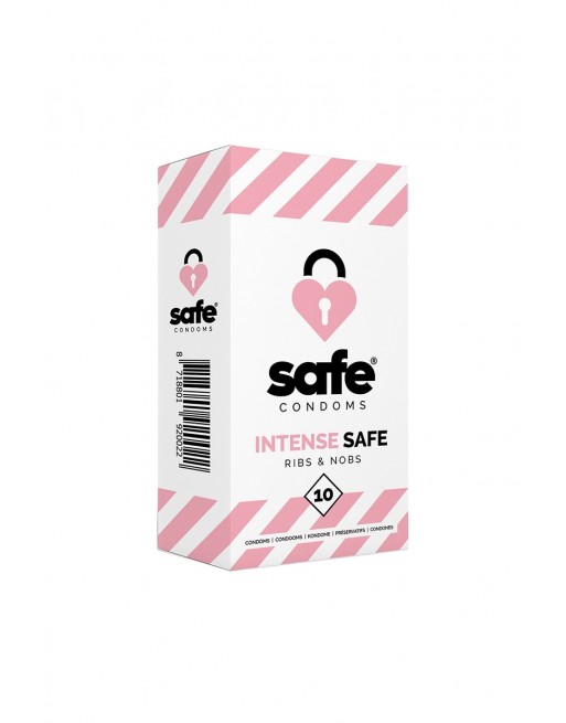 Boîte de 10 Préservatifs - Intense Safe® Ribs & Nobs
