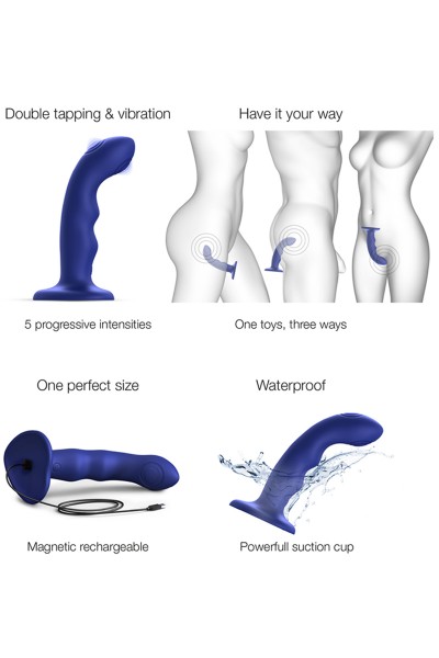 Tapping Dildo Wave Blue - Strap-on-Me®