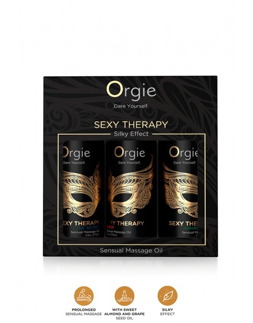 Coffret 3 Huiles de Massage Sensuel - Orgie Sexy Therapy Collection